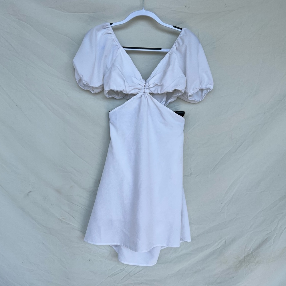 White cut out mini dress